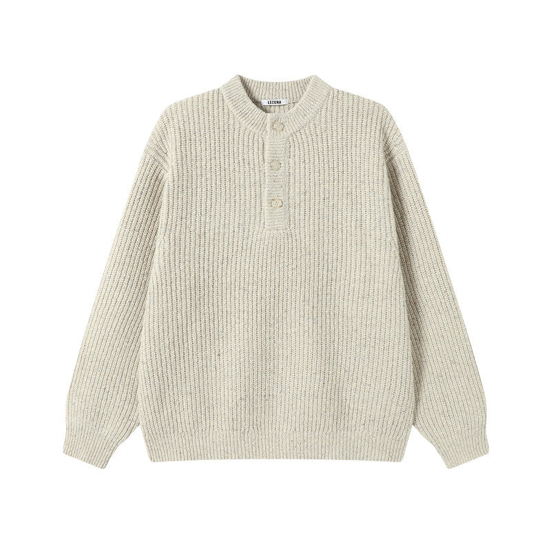 Simple Henley Neck Sweater