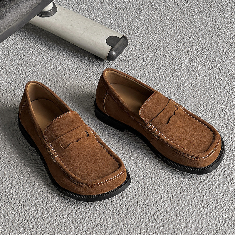 Retro Slip-On Round-Toe British Loafers