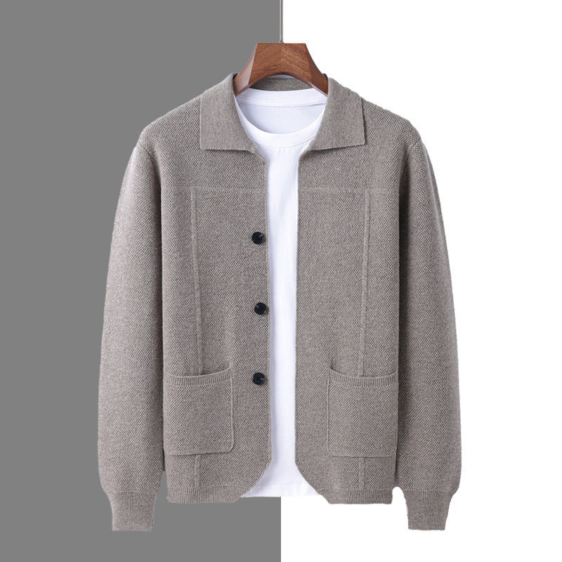 Men’s Lapel Cardigan Sweater