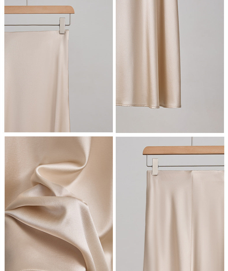 High Waist Silk Skirt