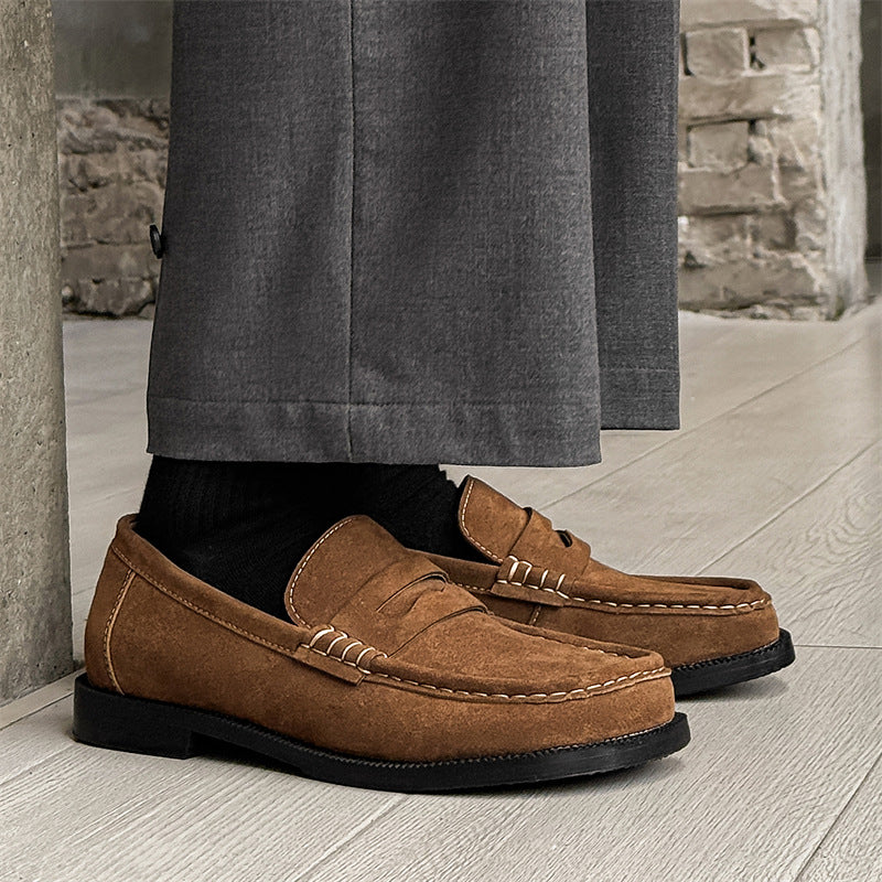 Retro Slip-On Round-Toe British Loafers
