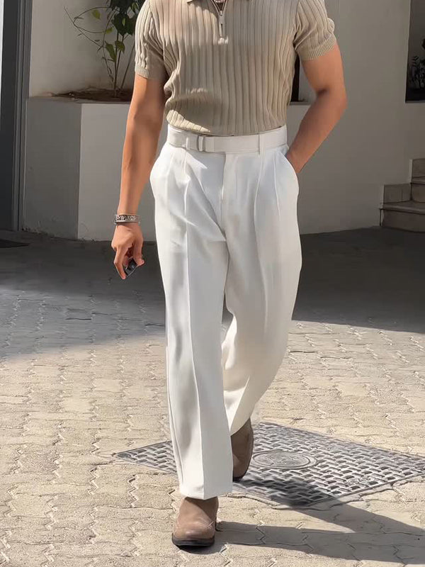 High Waist Pleated Pants