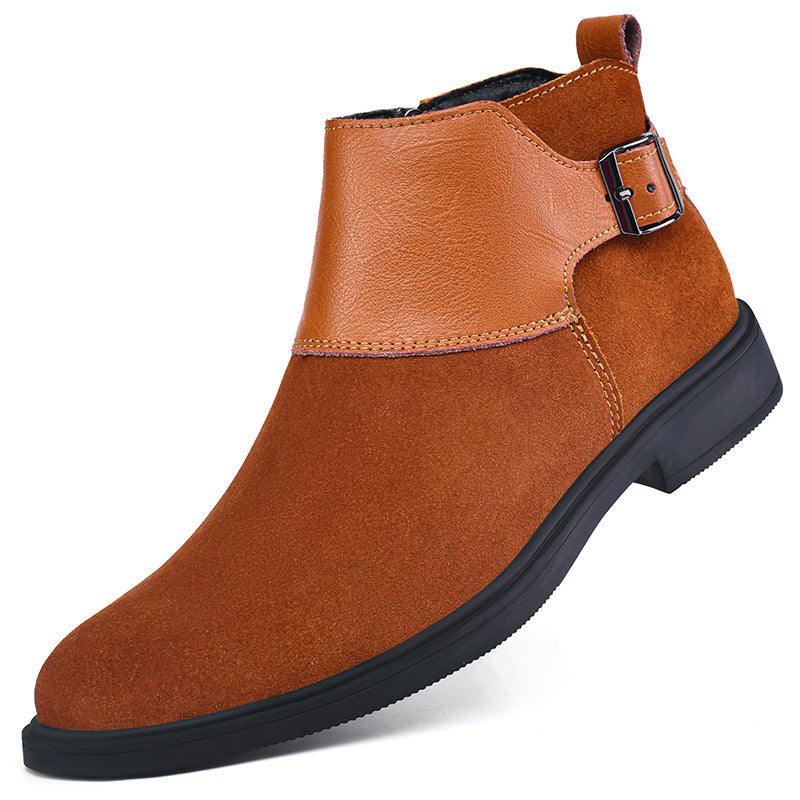 High-Top Leather Zip-Up Ankle Boots