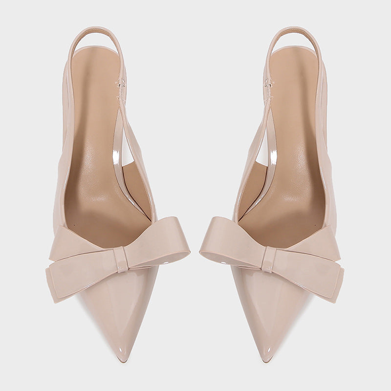 Pointed-Toe Bow-Knot Sandals
