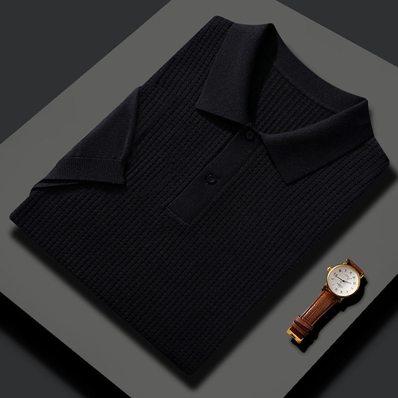 Casual Solid Color Wool Knitted Polo