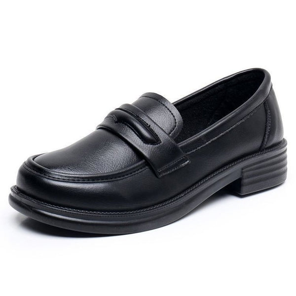 Flat Soft Leather Slip-On Loafers