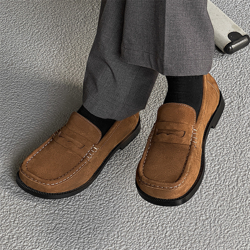 Retro Slip-On Round-Toe British Loafers