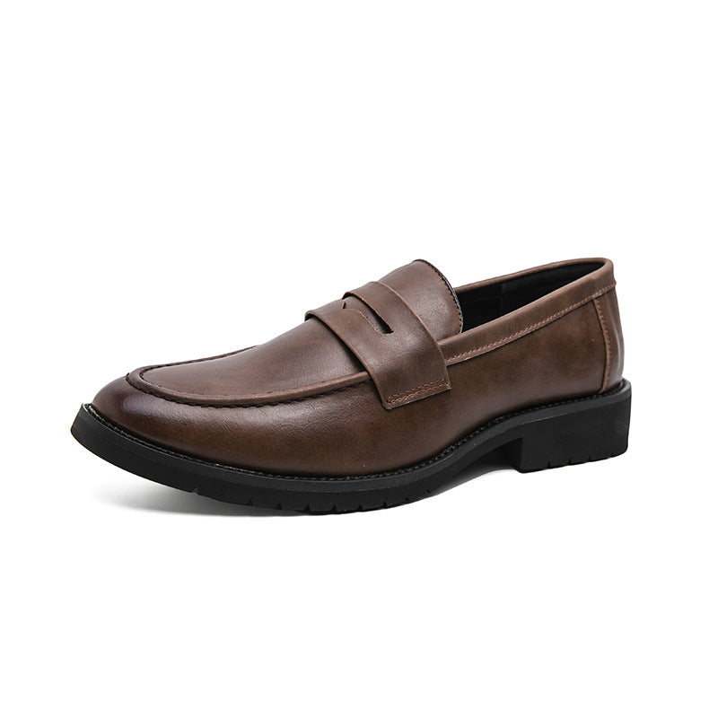 Retro Slip-On Round-Toe British Loafers