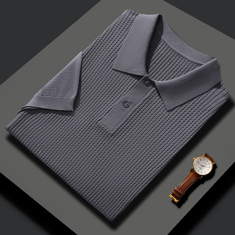 Casual Solid Color Wool Knitted Polo