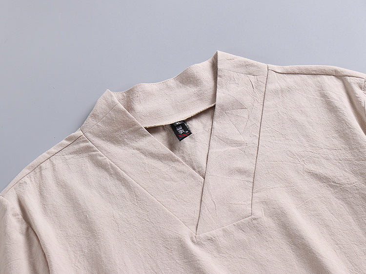 Vintage V-neck Half Sleeves