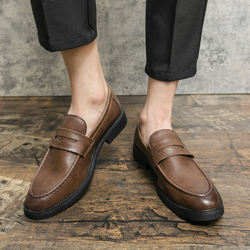 Retro Slip-On Round-Toe British Loafers