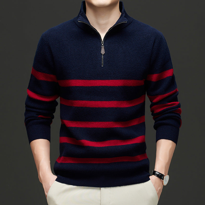 Gentleman Style Striped Sweater