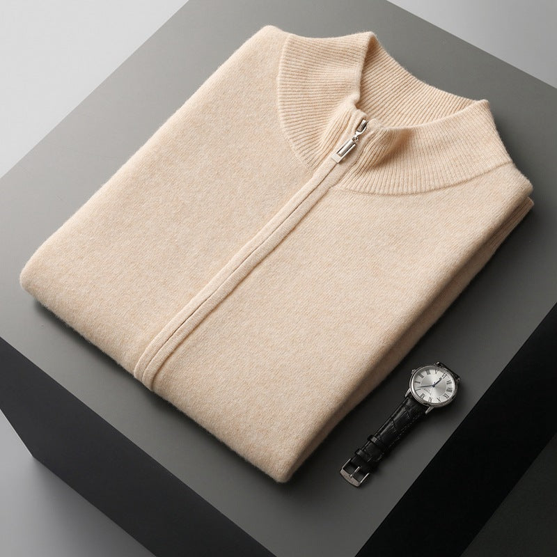 Waistcoat Mock Neck Zip Sweater