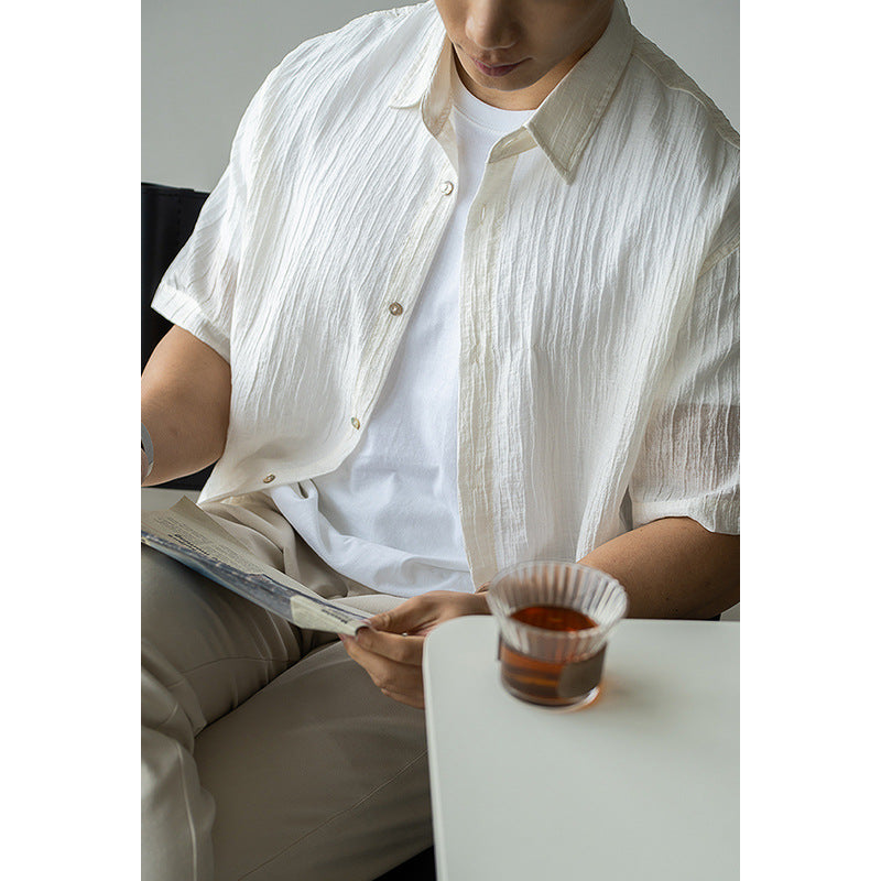 Lapel Short Sleeve Business Shirt