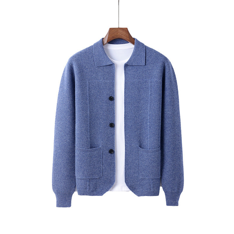 Men’s Lapel Cardigan Sweater