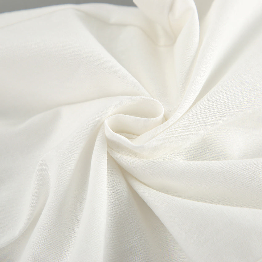 White Linen V-Neck Vest Suit