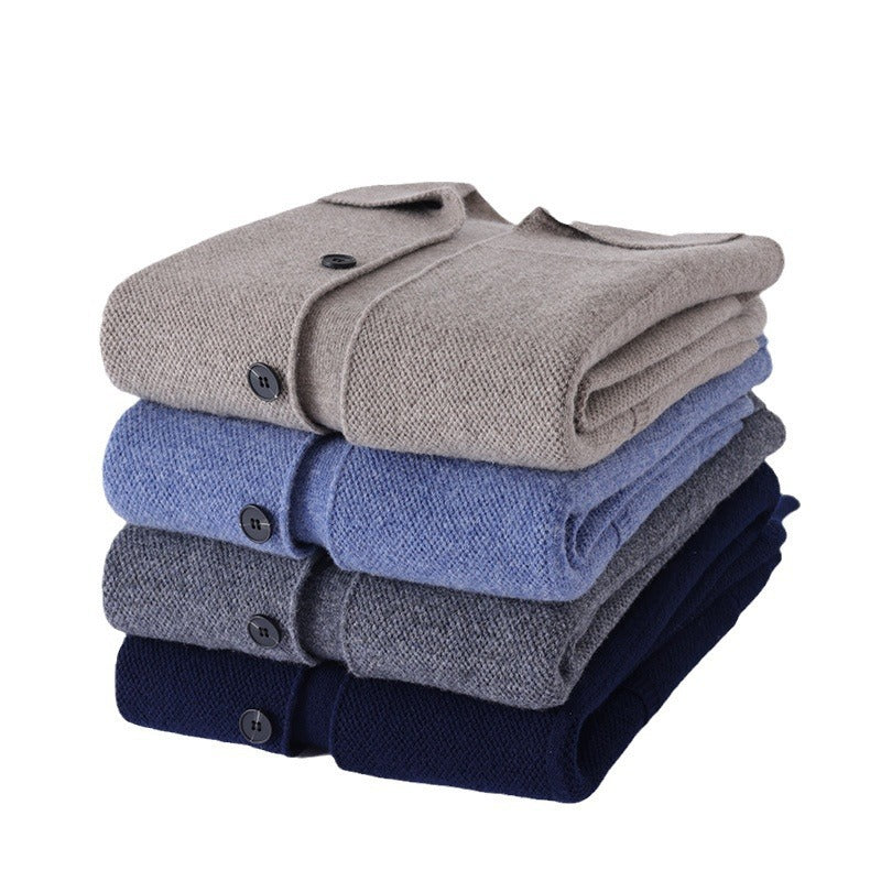 Men’s Lapel Cardigan Sweater