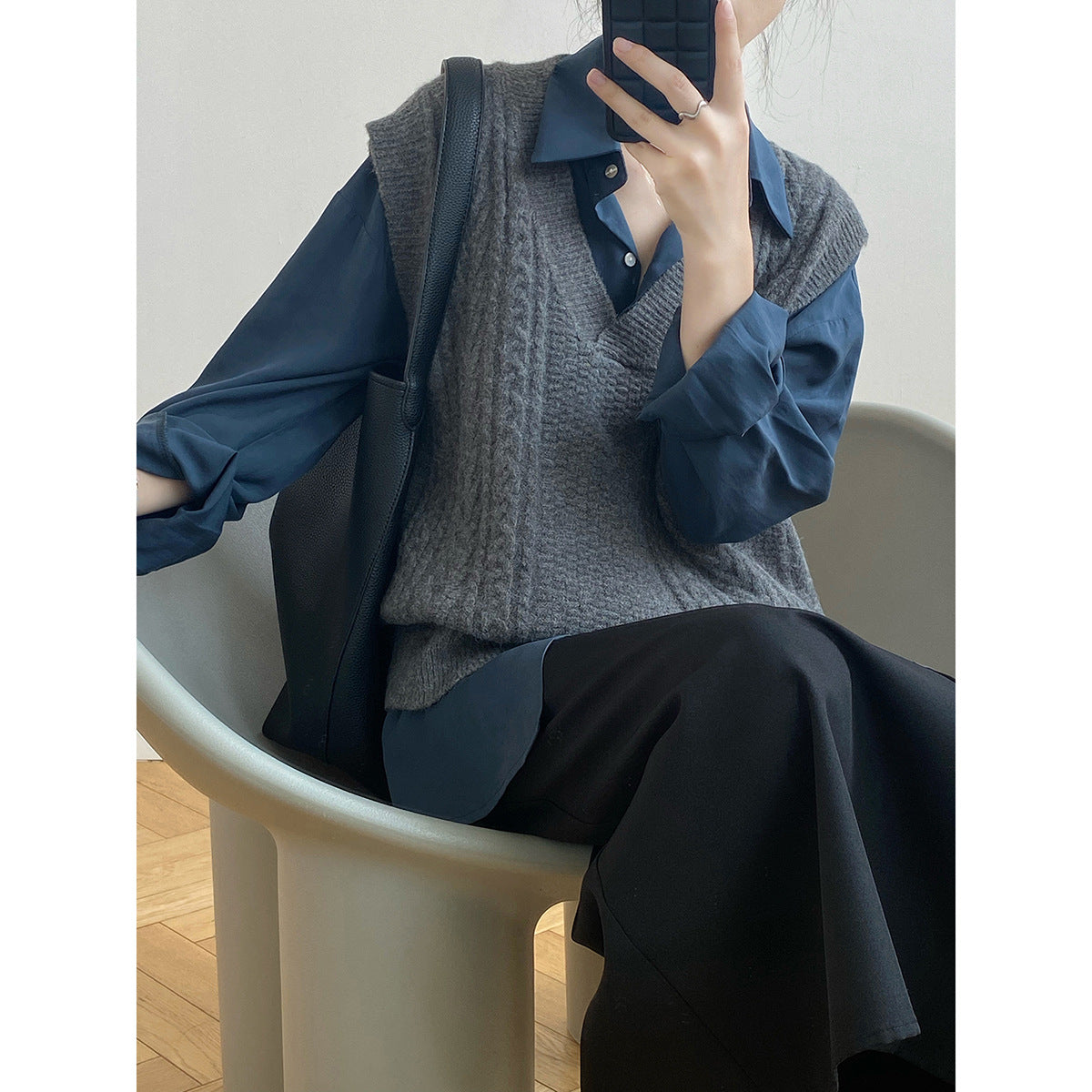 Retro Twist Vest Sweater