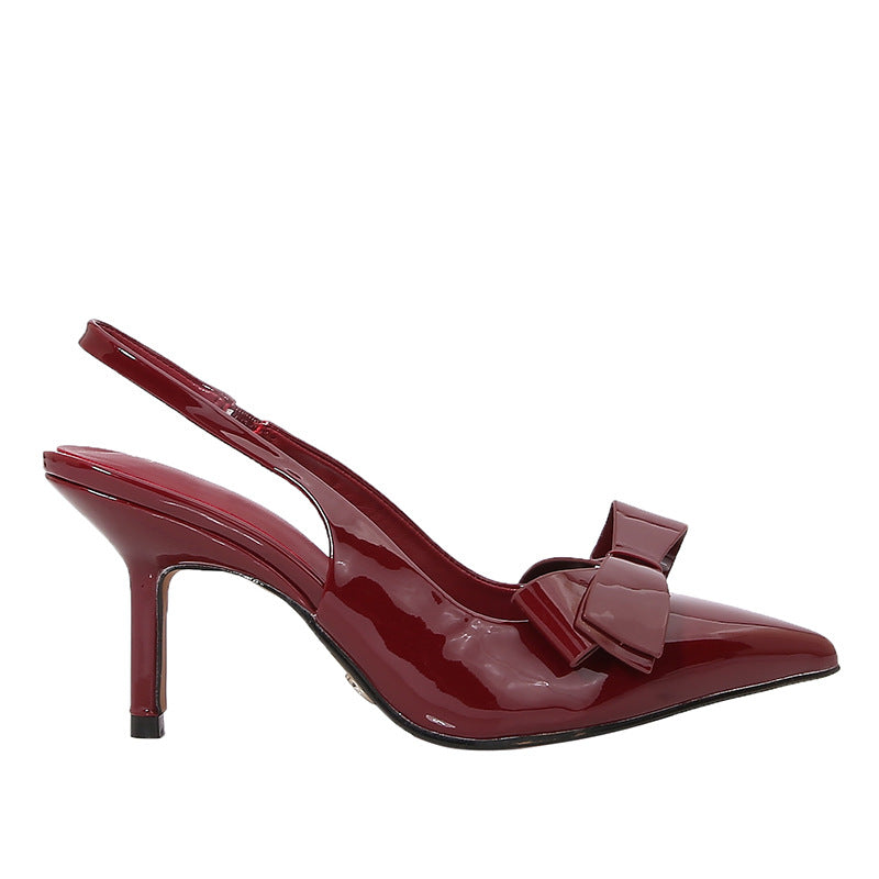 Pointed-Toe Bow-Knot Sandals