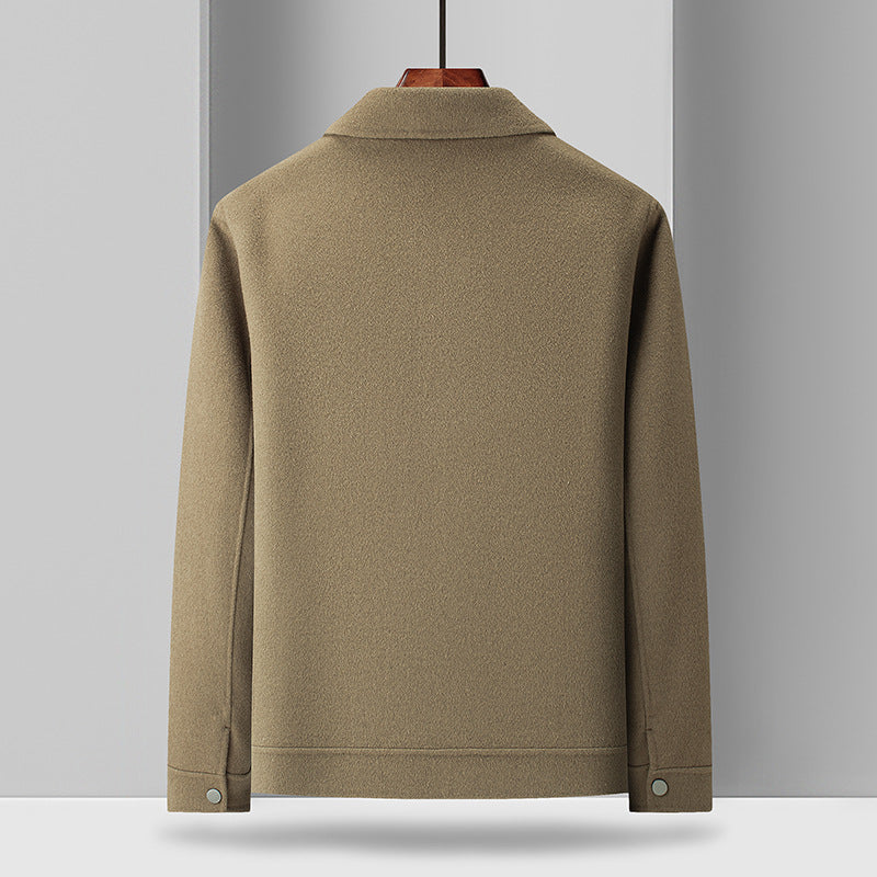 Men’s Turn-Down Collar Woolen Coat