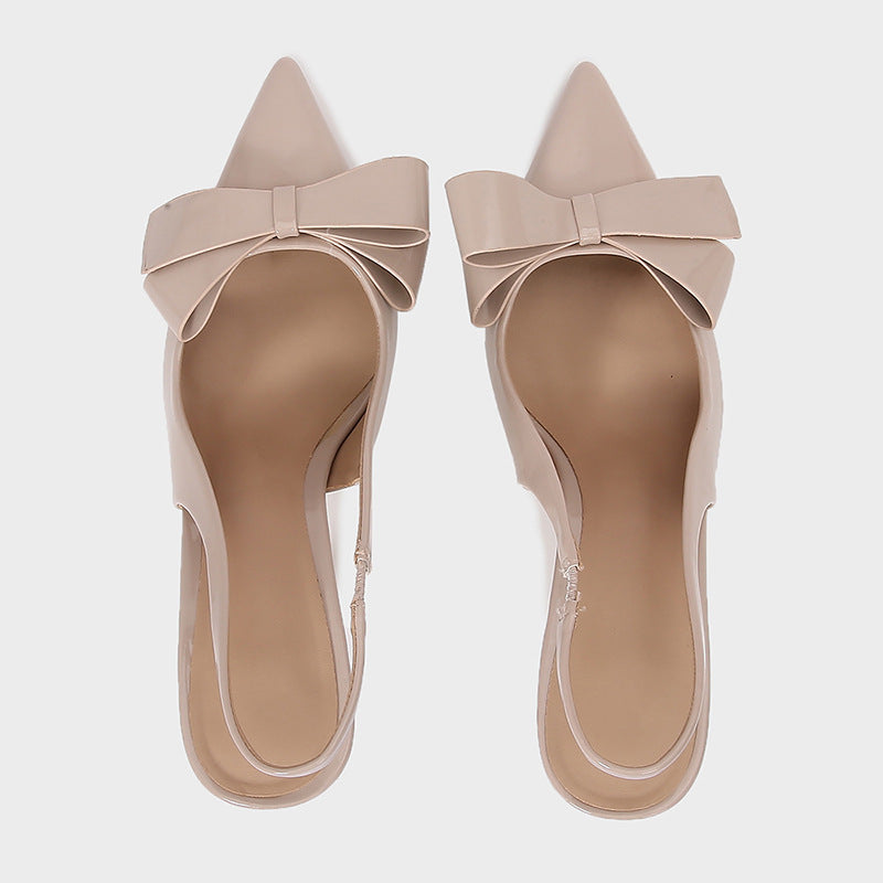Pointed-Toe Bow-Knot Sandals