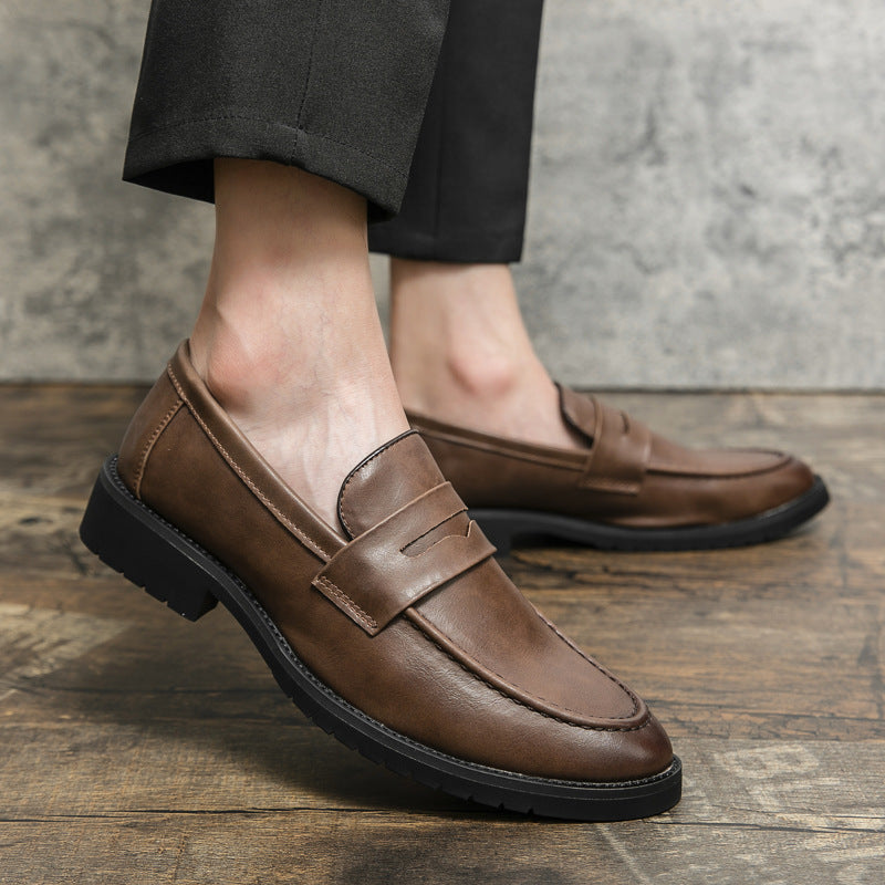 Retro Slip-On Round-Toe British Loafers