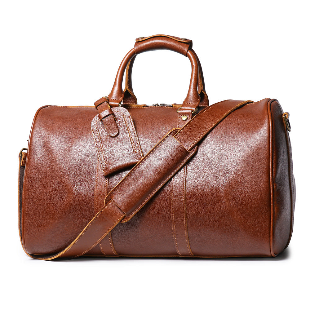 Retro Style Leather Crossbody Gym Bag