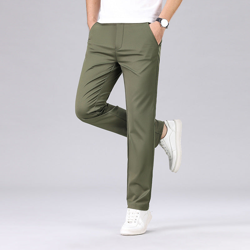 Stretch Slim-Fit Straight-Leg Pants