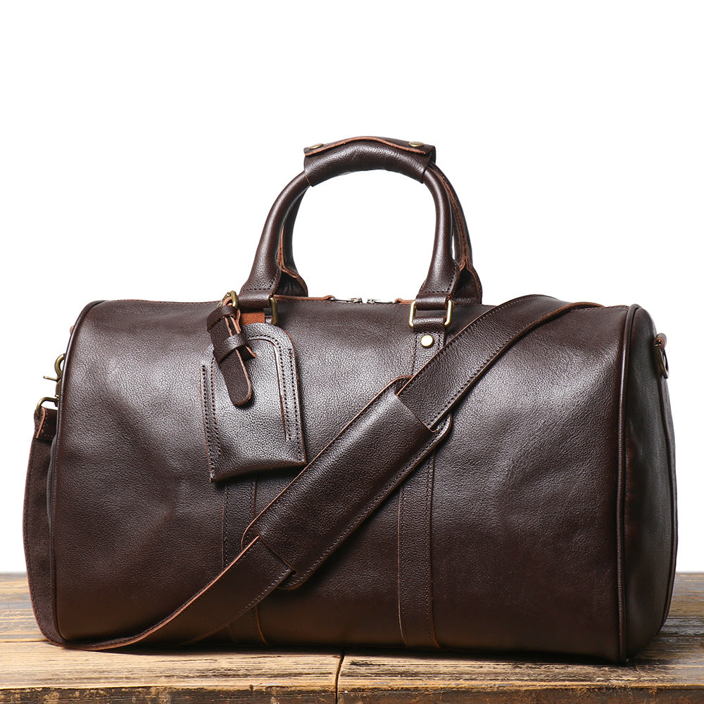 Retro Style Leather Crossbody Gym Bag