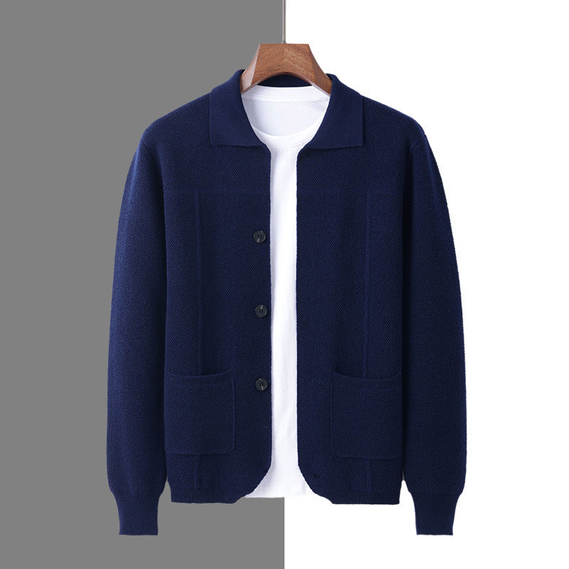 Men’s Lapel Cardigan Sweater