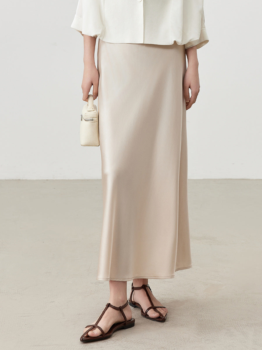 High Waist Silk Skirt