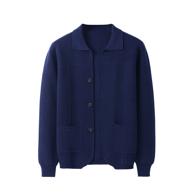 Men’s Lapel Cardigan Sweater