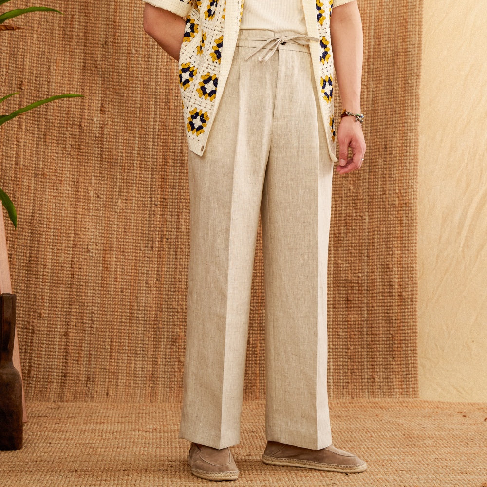 Linen High Waist Lace Trousers