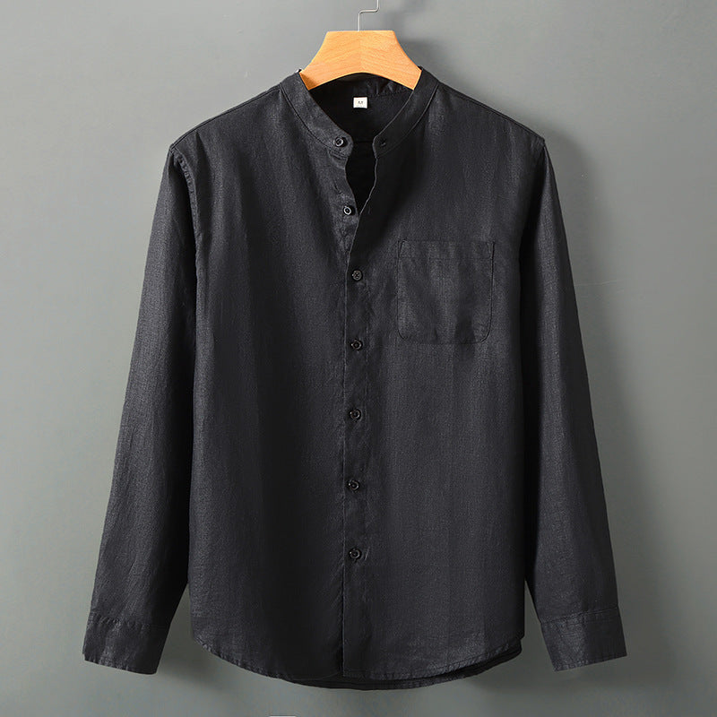 Striped Casual Short-Sleeved Linen Shirt