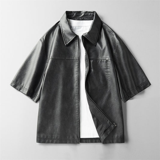 High Street Ins Style Leather Coat