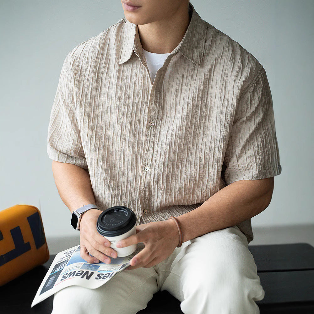 Lapel Short Sleeve Business Shirt
