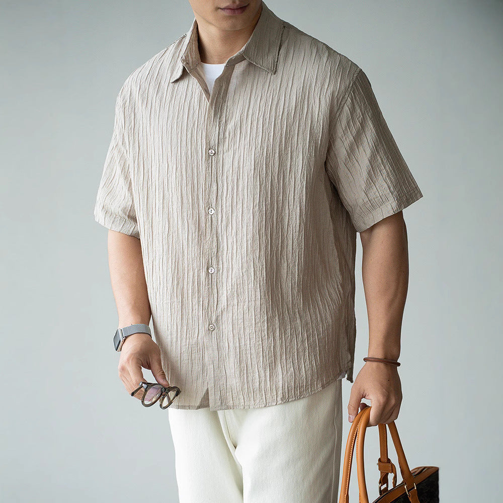 Lapel Short Sleeve Business Shirt