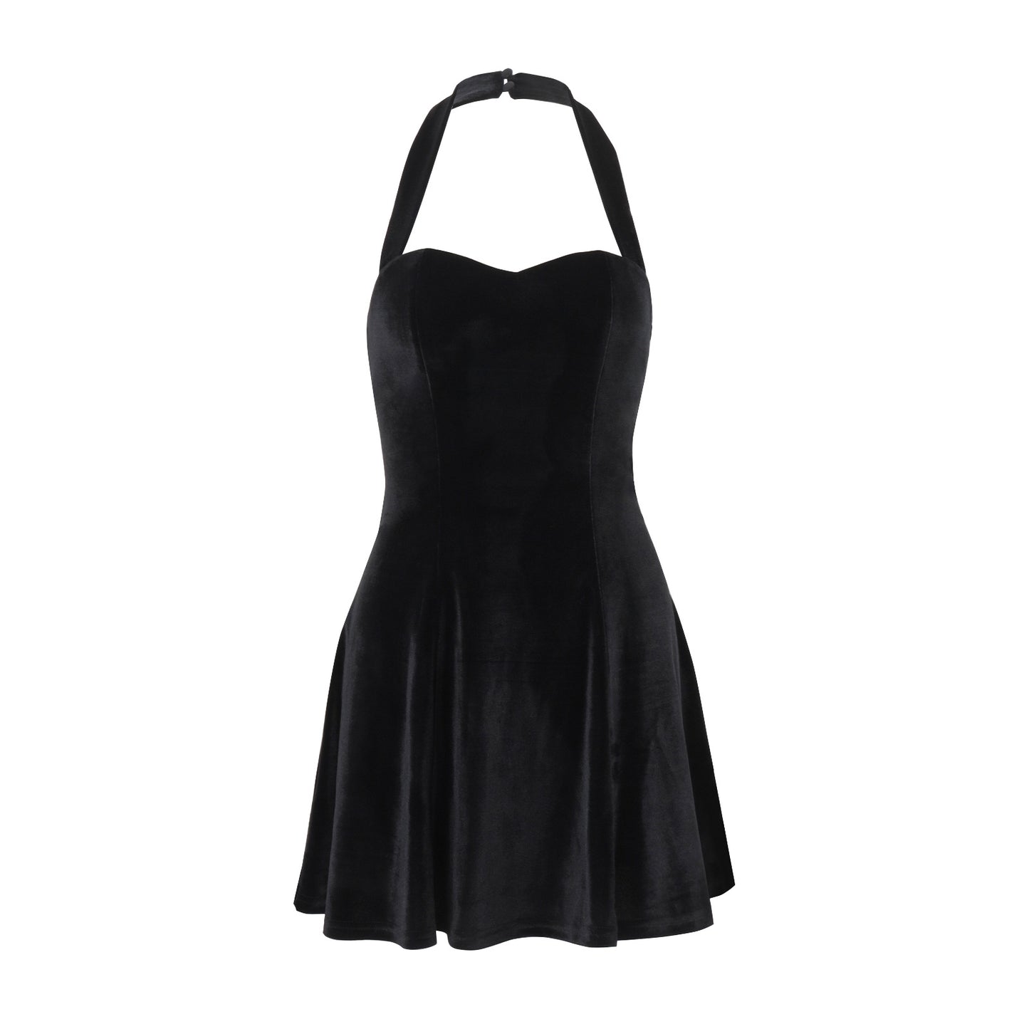 Elegant Velvet Halter Dress