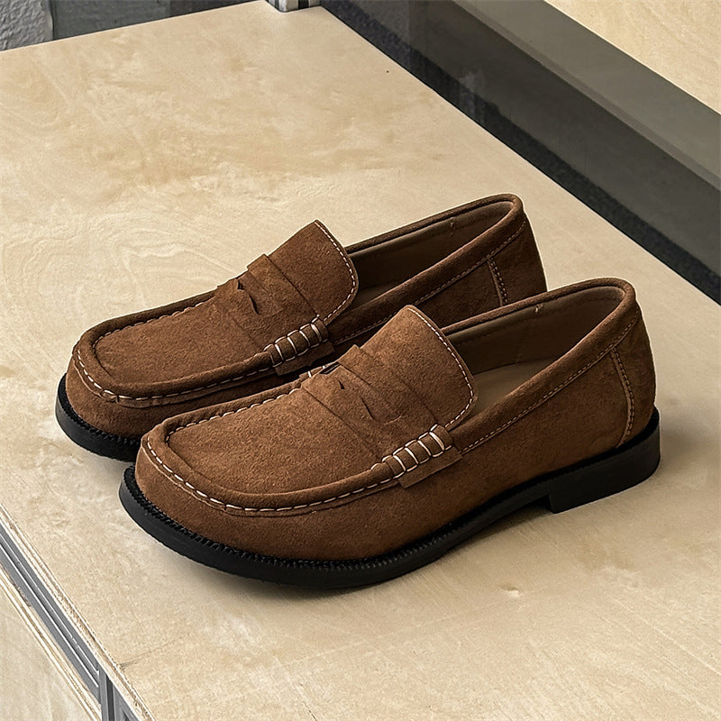 Retro Slip-On Round-Toe British Loafers