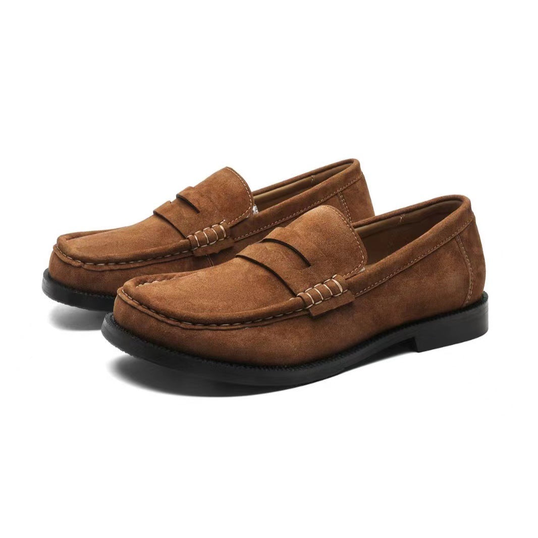 Retro Slip-On Round-Toe British Loafers