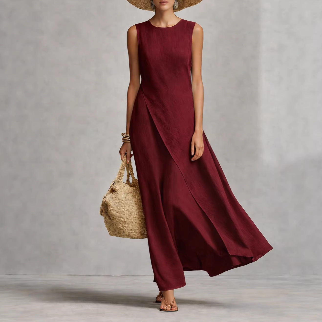 Asymmetrical Hem Modern Style Dress