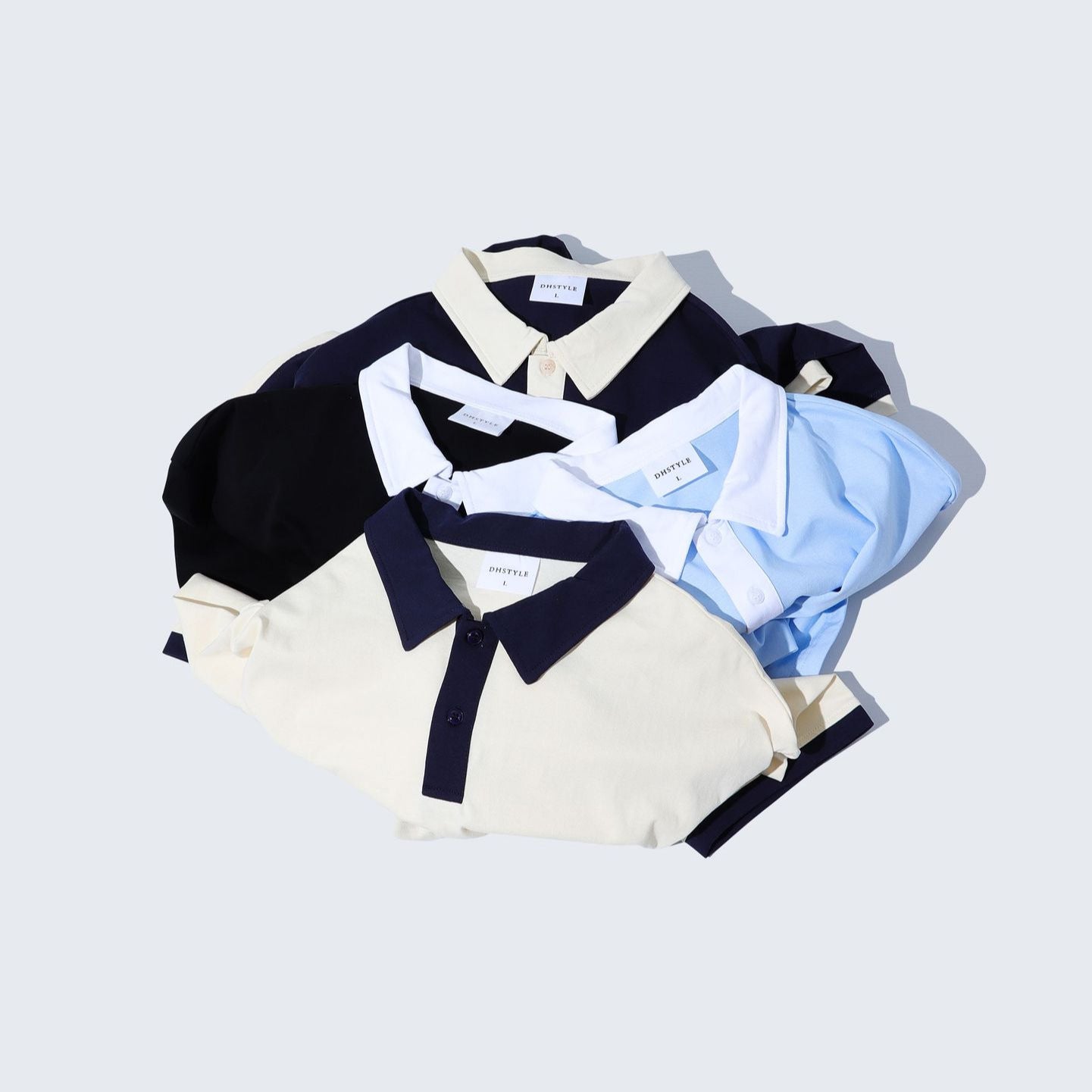 Contrast Color Lapel Polo