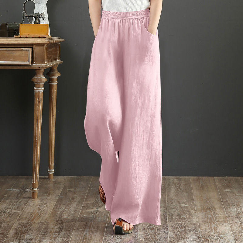 Pure Linen Loose Wide-Leg Pants