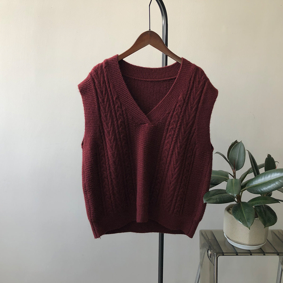 Retro Twist Vest Sweater