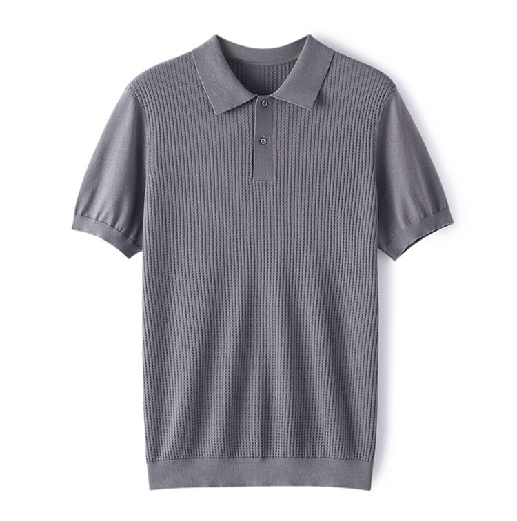 Casual Solid Color Wool Knitted Polo
