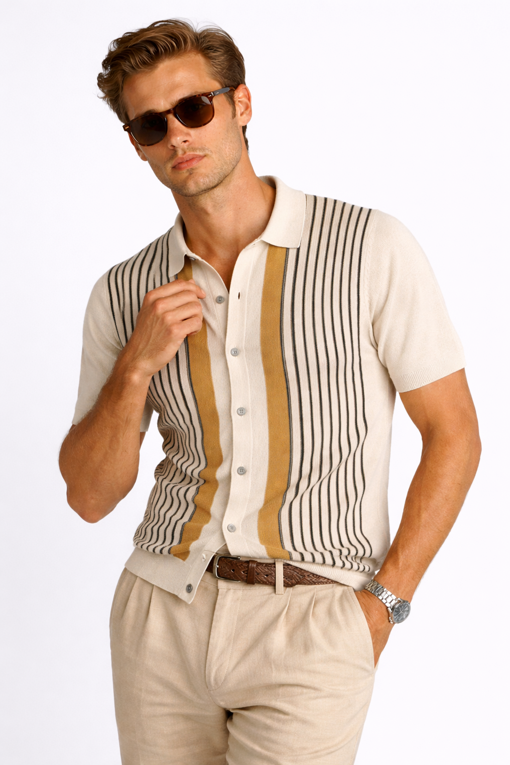 Striped Polo Knit