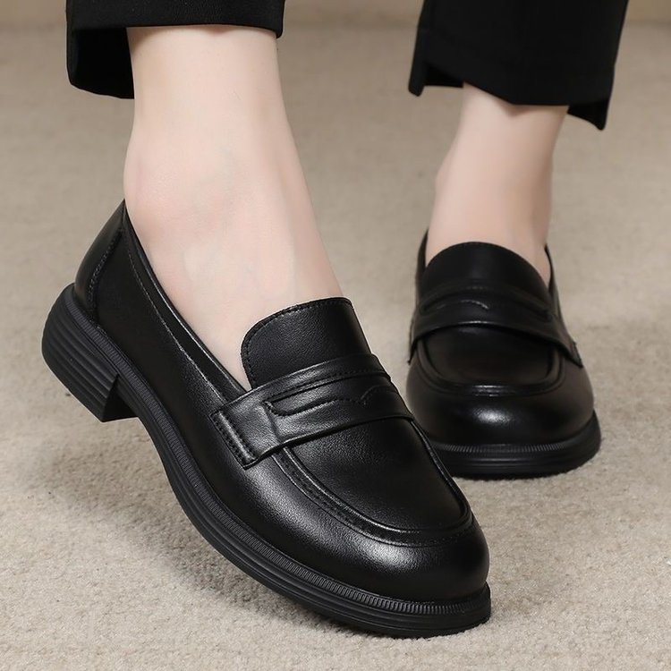 Flat Soft Leather Slip-On Loafers