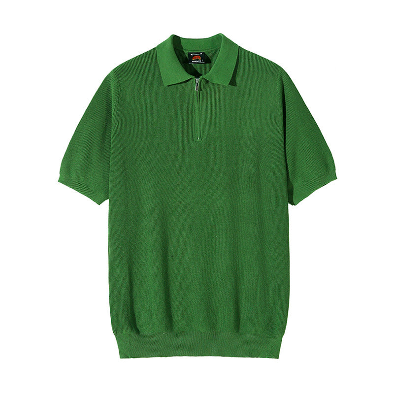 Summer Zip Up Polo Shirt For Men