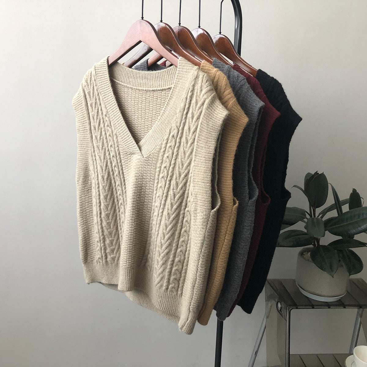 Retro Twist Vest Sweater