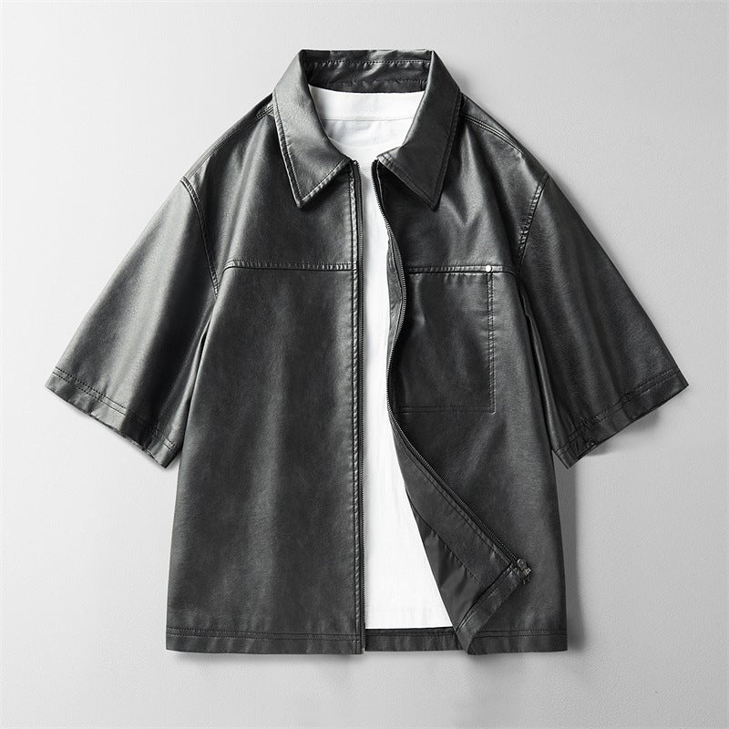 High Street Ins Style Leather Coat
